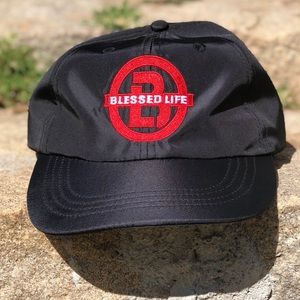 Blessed Life Nylon Unisex Dad Hat in Black/Red
